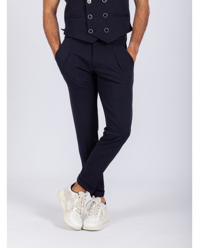 calça azul marinho moderna homem