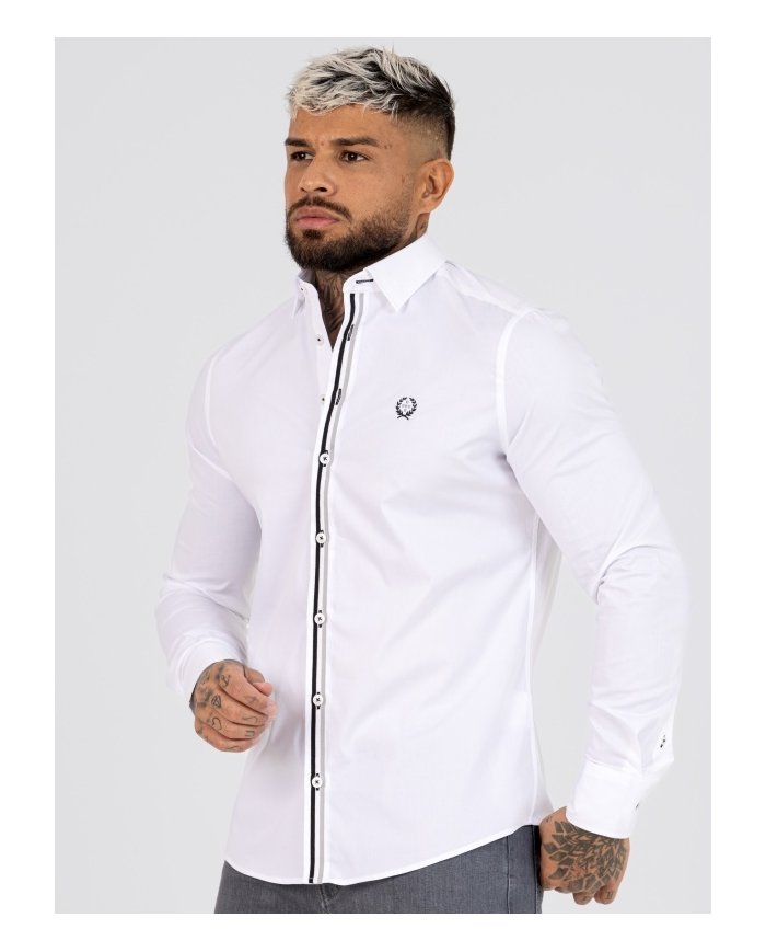 CAMISA SMK BRANCA TRES RISCAS