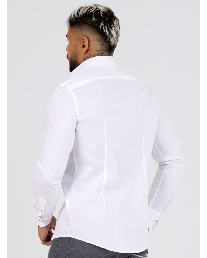 CAMISA SMK BRANCA TRES RISCAS