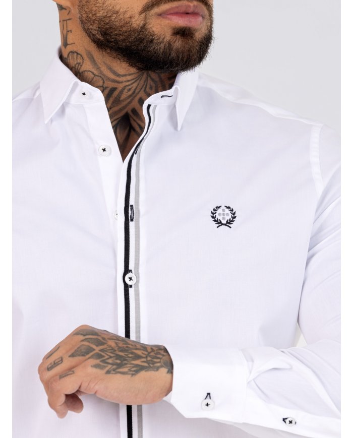 CAMISA SMK BRANCA TRES RISCAS