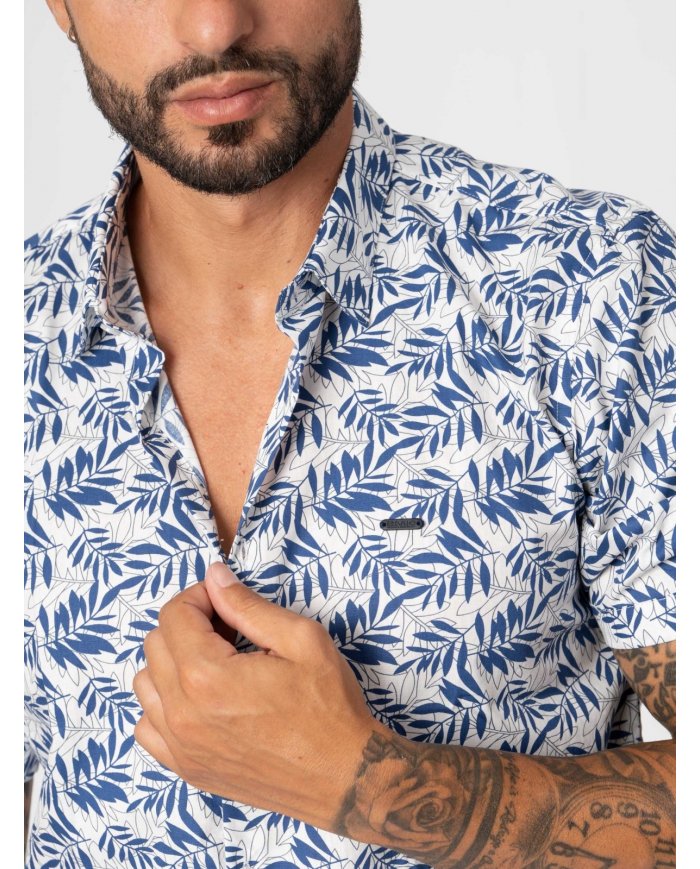 CAMISA SMK FLOR AZUL