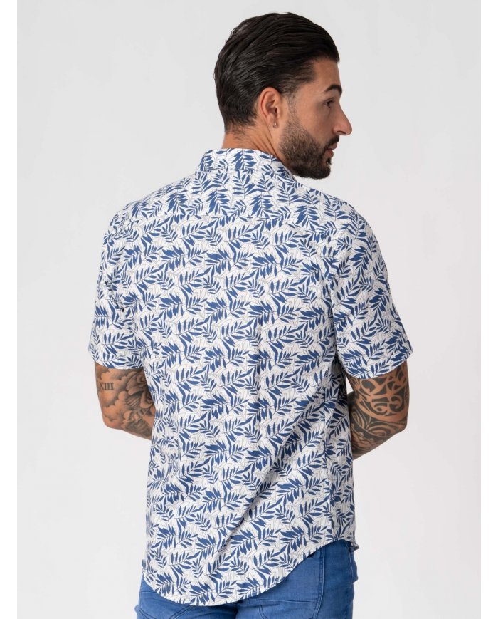 CAMISA SMK FLOR AZUL