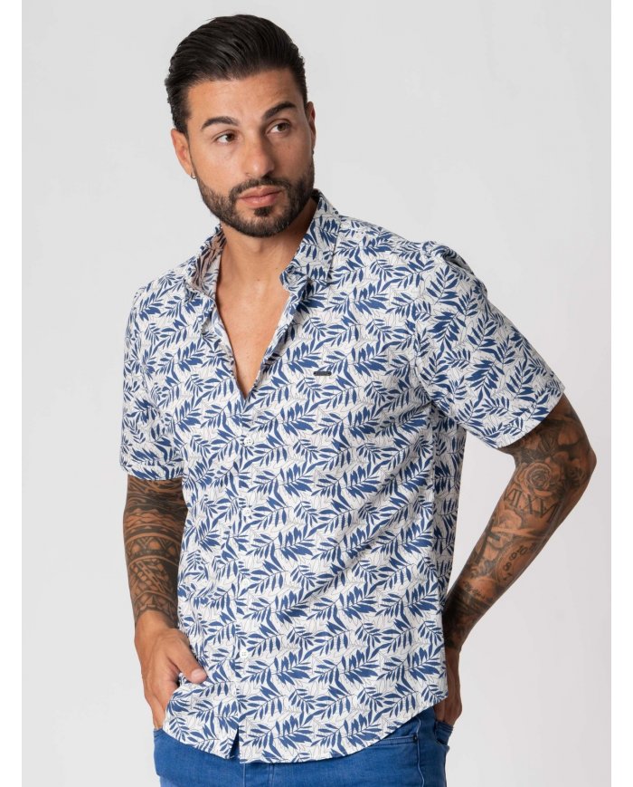 CAMISA SMK FLOR AZUL