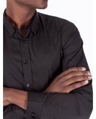 camisa básica preta slim fit