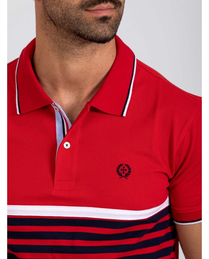 POLO SMK VERMELHO RISCAS