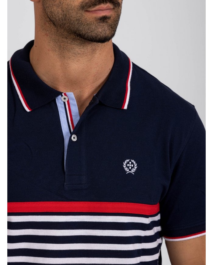 POLO SMK MARINHO RISCAS