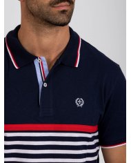 POLO SMK MARINHO RISCAS