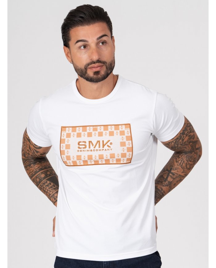 T-SHIRT SMK LOGO BEGE