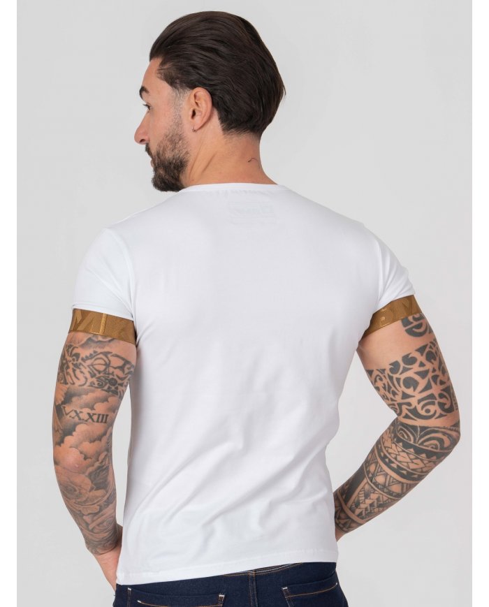 T-SHIRT SMK BRANCO CAMEL