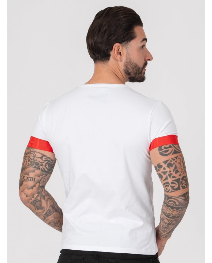T-SHIRT SMK BRANCO VERMELHO