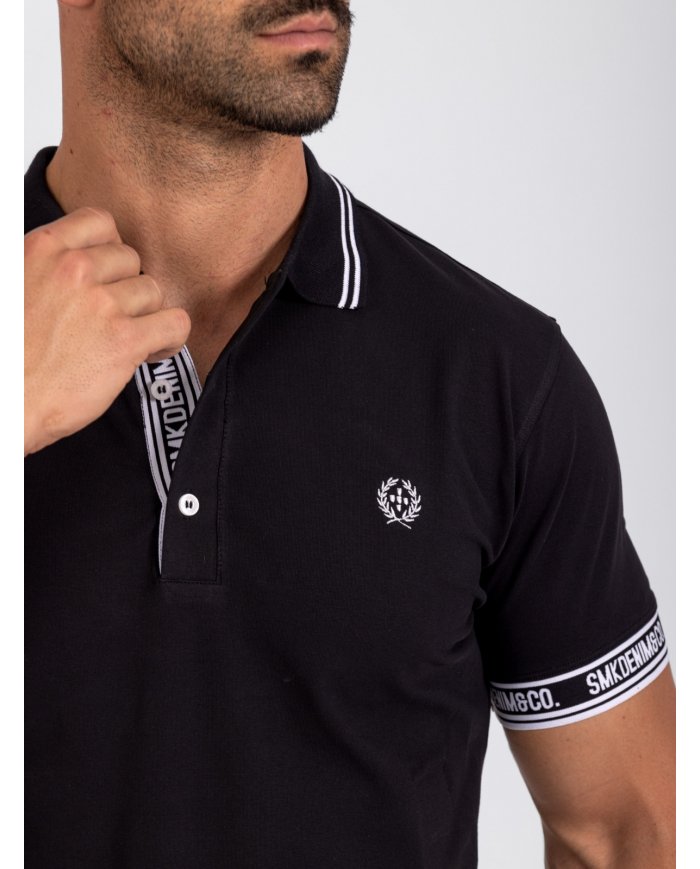 POLO SMK PRETO BRANCO