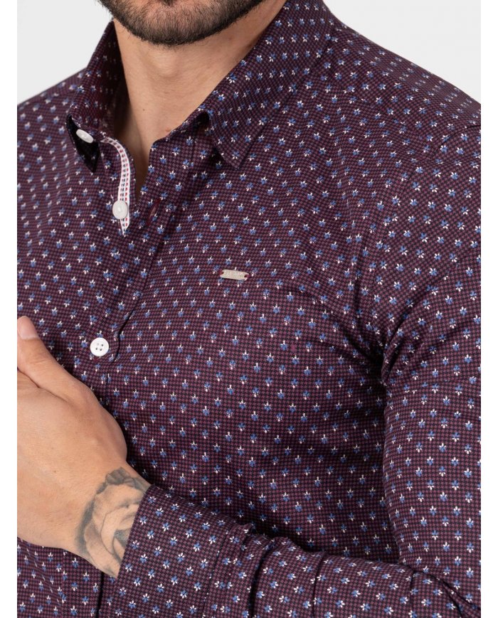 CAMISA SMK PADRAO BORDEAUX