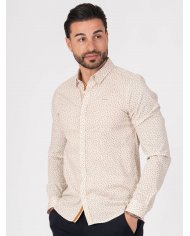 camisa bege homem SMK padrão discreto