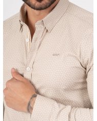 camisa elegante bege homem
