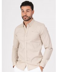 camisa bege homem SMK padrão discreto