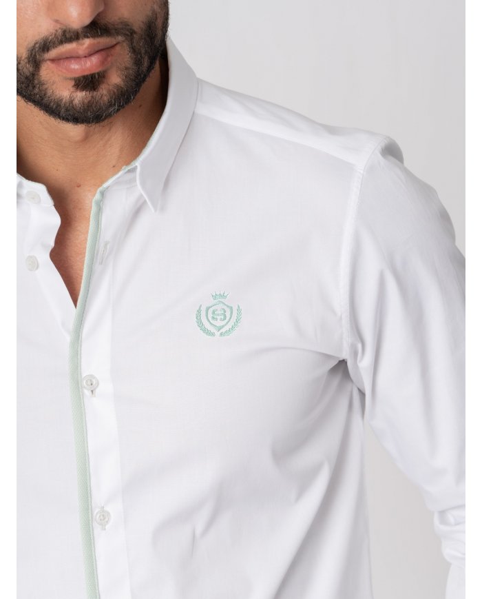 CAMISA SMK BRANCA VERDE AGUA