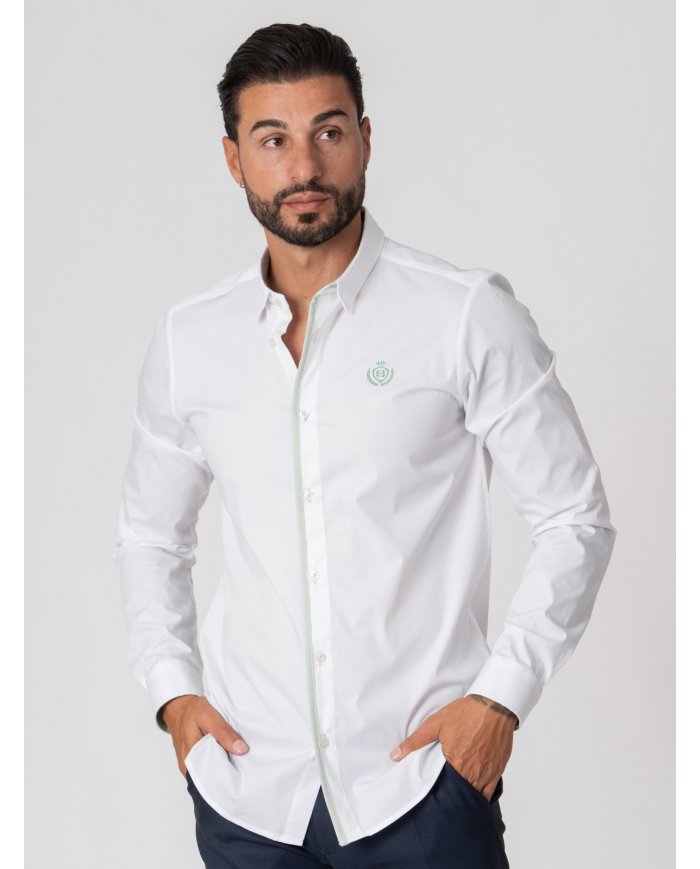 CAMISA SMK BRANCA VERDE AGUA