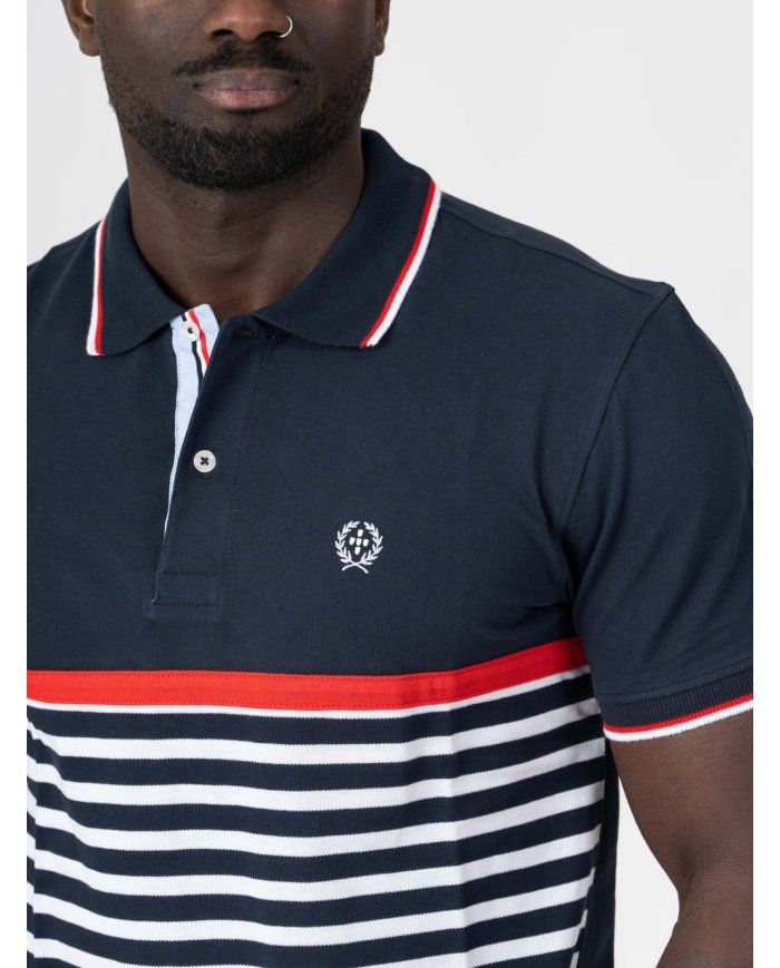 POLO SMK MARINHO RISCAS