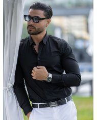 camisa preta elegante homem SMK Blackcolor