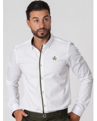camisa branca elegante homem SMK Kaki K4