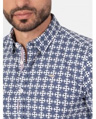 camisa padrão marinho slim fit