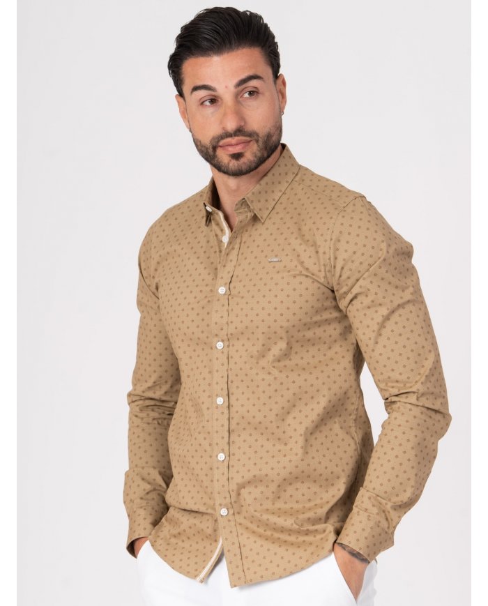 camisa bege homem SMK padrão