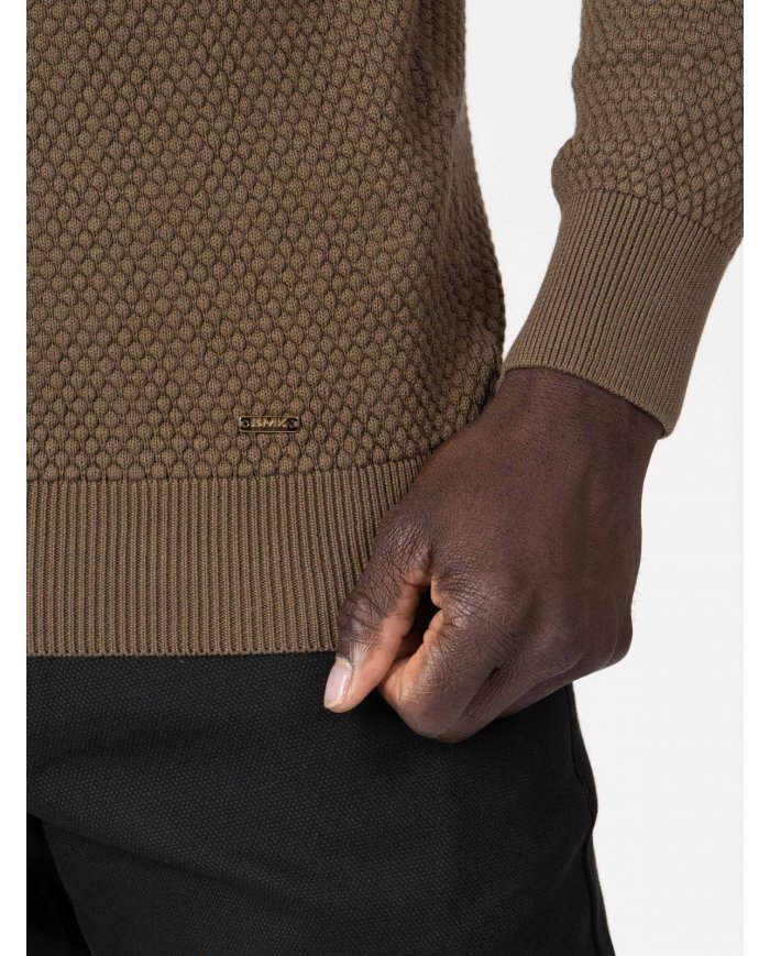 detalhe camisola tricot ponto kaki SMK