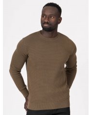 camisola tricot homem kaki SMK vista frontal