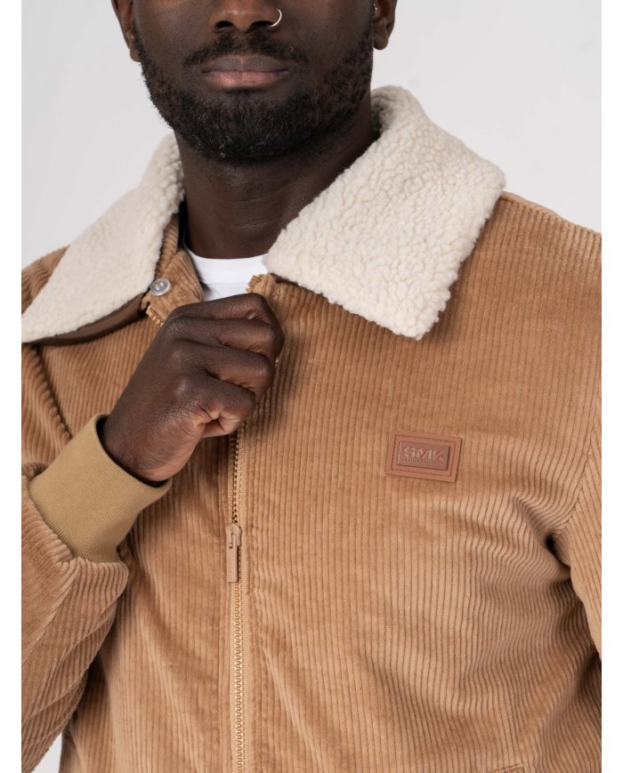 casaco masculino gola de pelo destacável SMK