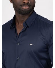 camisa elegante azul marinho masculina