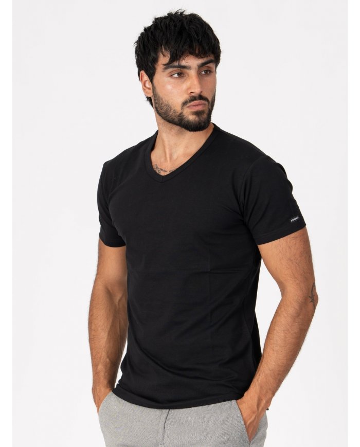 T-SHIRT SMK BASICA GOLA V SLIM FIT