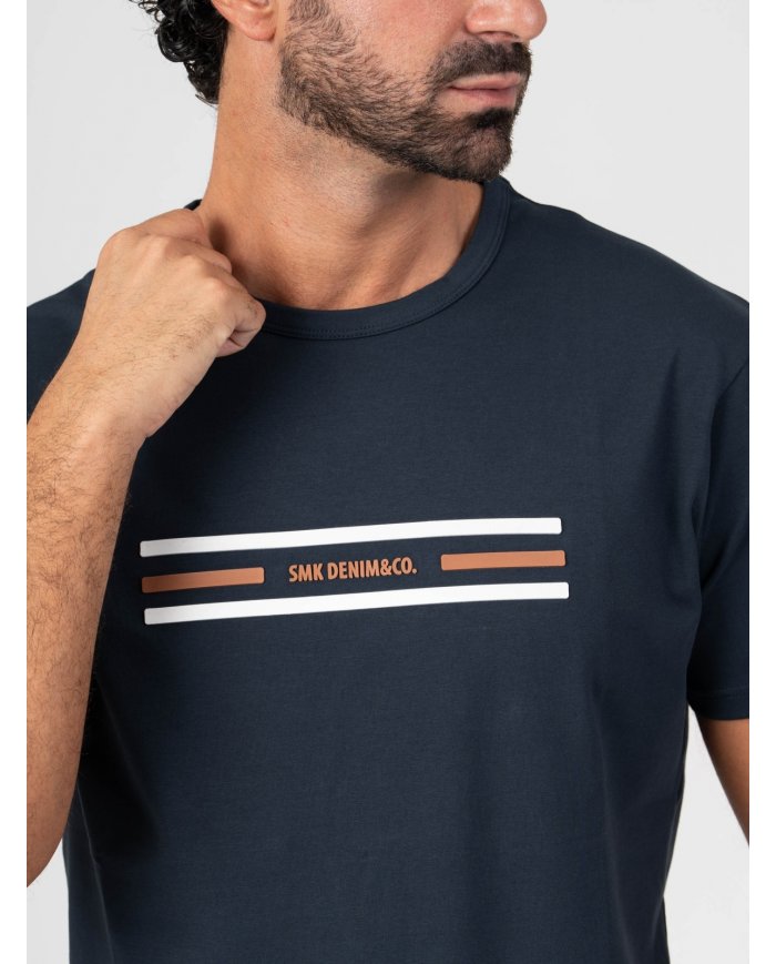 T-SHIRT SMK LISTAS MARINHO