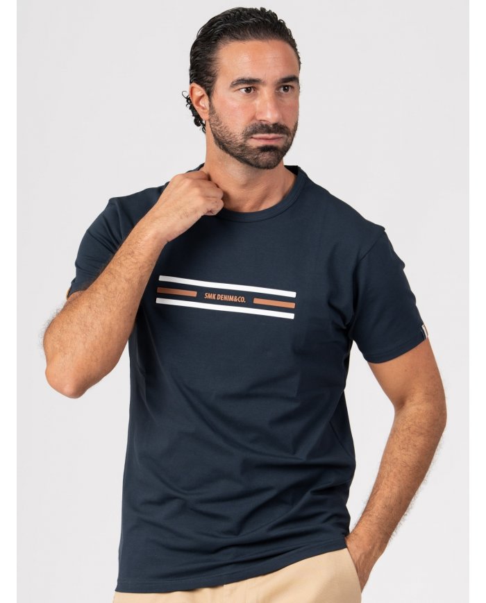 T-SHIRT SMK LISTAS MARINHO