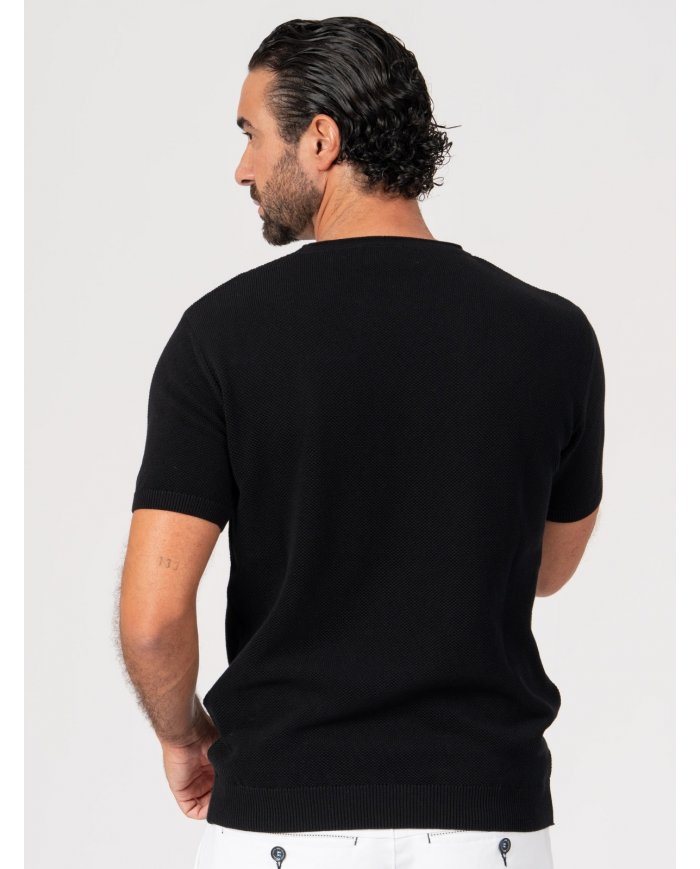T-SHIRT SMK TRICOT PIQUET PRETO