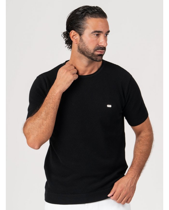 T-SHIRT SMK TRICOT PIQUET PRETO