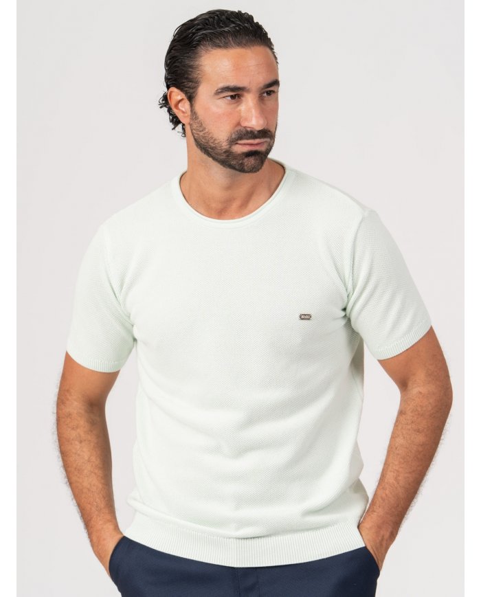 T-SHIRT SMK TRICOT PIQUET VERDA AGUA