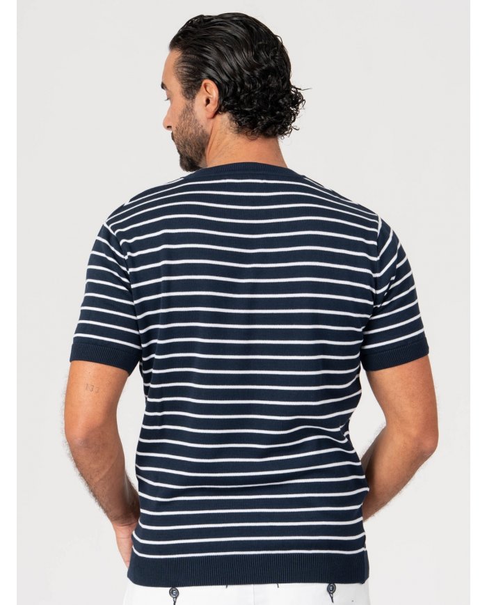 T-SHIRT SMK TRICOT RISCAS MARINHO