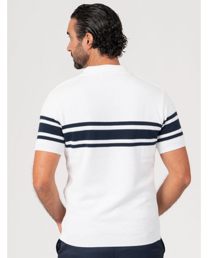 POLO SMK TRICOT LISTAS BRANCO