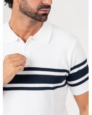 POLO SMK TRICOT LISTAS BRANCO