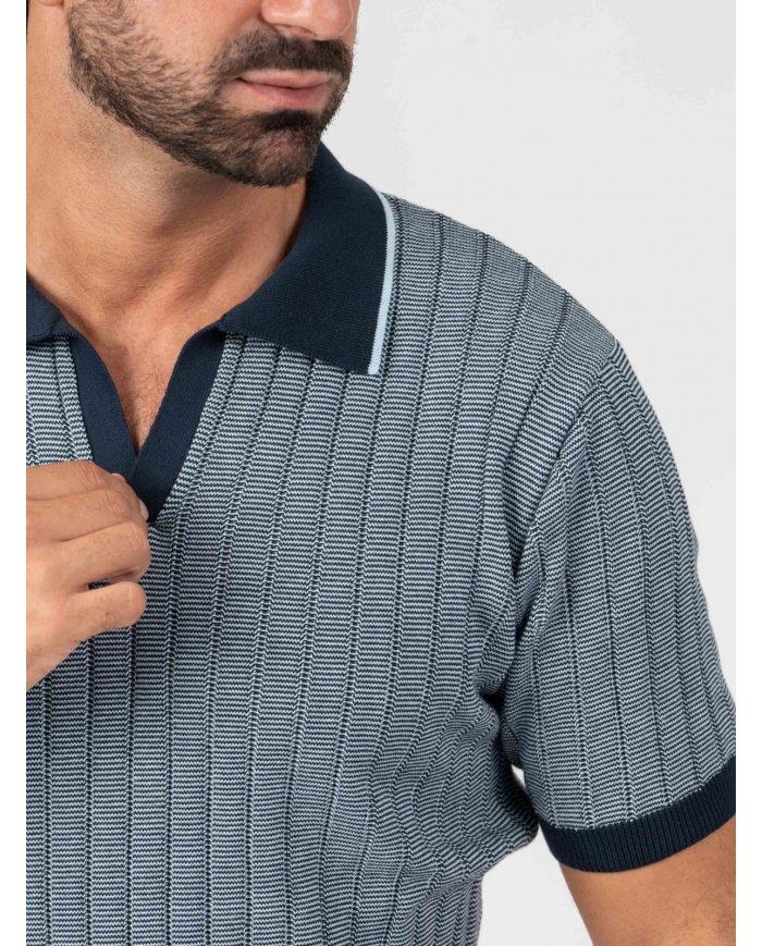 POLO SMK TRICOT CANELADO MARINHO