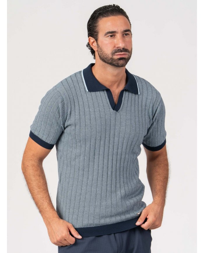 POLO SMK TRICOT CANELADO MARINHO