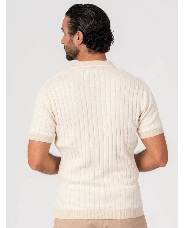 POLO SMK TRICOT CANELADO AREIA