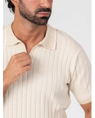 POLO SMK TRICOT CANELADO AREIA