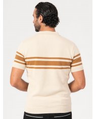 POLO SMK TRICOT LISTAS AREIA