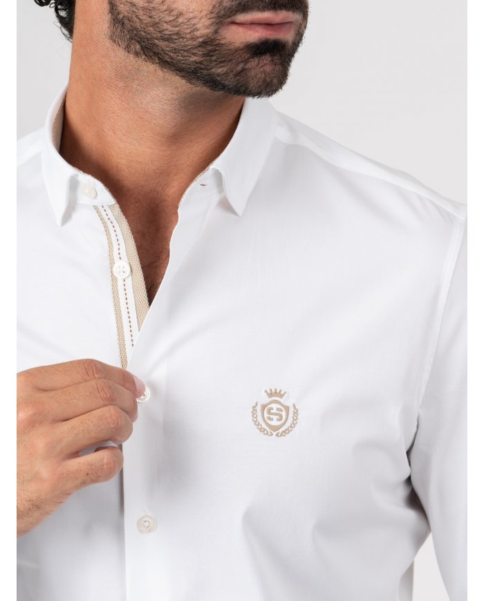 CAMISA SMK46 BRANCO BEGE