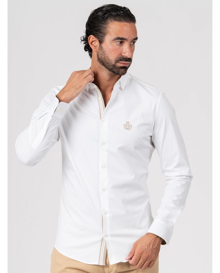 CAMISA SMK46 BRANCO BEGE