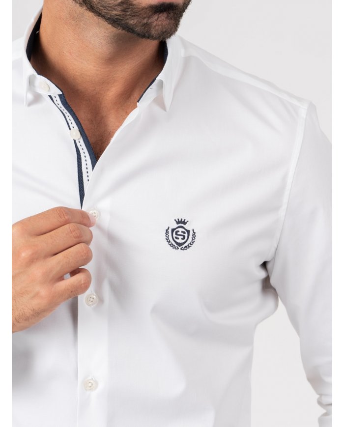CAMISA SMK46 BRANCO MARINHO