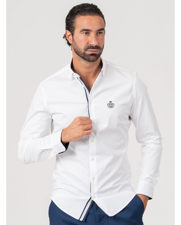 CAMISA SMK46 BRANCO MARINHO