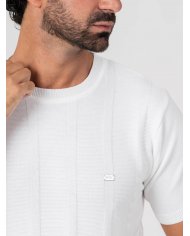 T-SHIRT SMK TRICOT BARRAS BRANCO