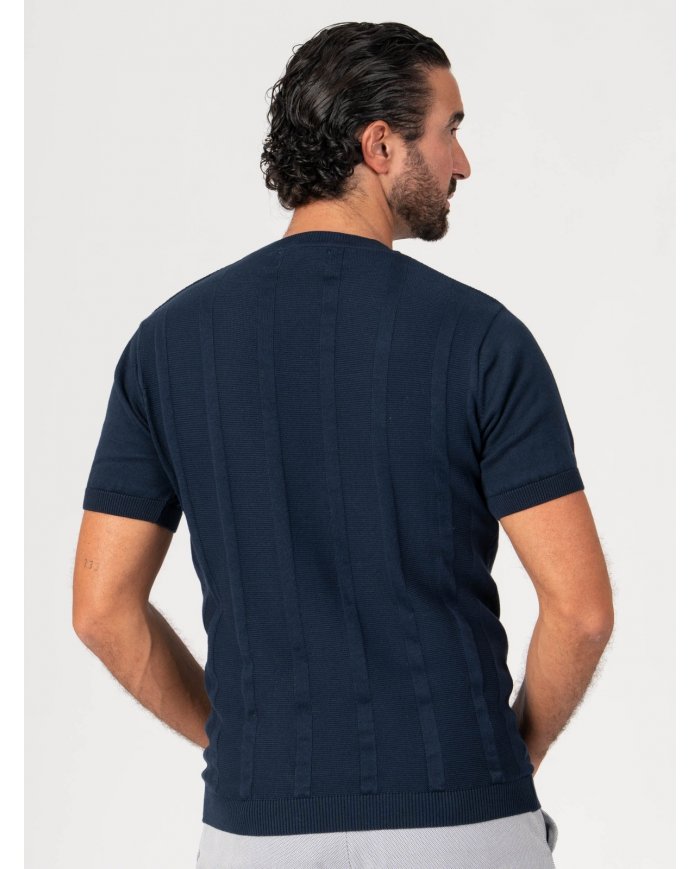 T-SHIRT SMK TRICOT BARRAS MARINHO